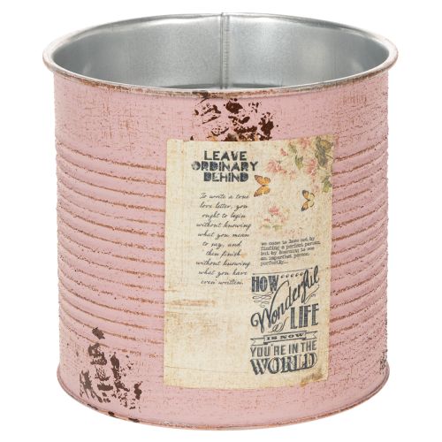Pflanzdose Altrosa Deko-Dose Metall Vintage Ø15,5cm H15cm kaufen | Floristik24.de