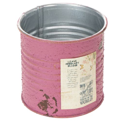 Pflanzdose Deko-Dose rund Lila Metall Vintage-Deko Ø8cm H7,5cm | Floristik24.de