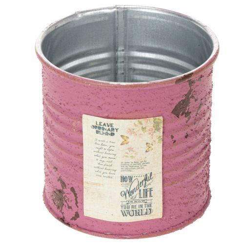 Pflanzdose Deko-Dose rund Lila Metall Vintage-Deko Ø8cm H7,5cm kaufen | Floristik24.de