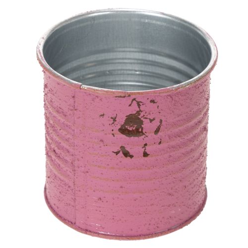 Pflanzdose Deko-Dose rund Lila Metall Vintage-Deko Ø8cm H7,5cm | Floristik24.de