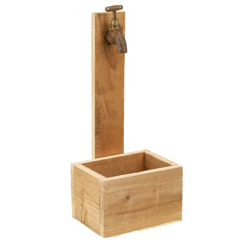 Artikel Pflanzkasten Holz Brunnen Trog Optik Natur Rost L15,5cm