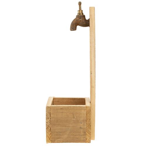Artikel Pflanzkasten Holz Brunnen Trog Optik Natur Rost L15,5cm