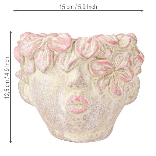 Artikel Pflanzkopf Blumentopf zum Aufhängen Beton Optik Rosa H13cm