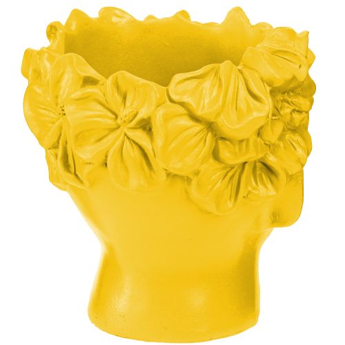 Artikel Pflanzkopf Büste Polyresin Übertopf Gelb 13,5×13×14cm