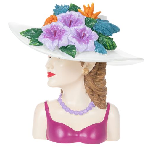 Blumenvase Frau mit Hut und Blumen Pflanztopf Dekoration für Innen und Außen 20cm | Floristik24.de