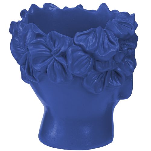 Artikel Pflanzkopf Polyresin Büste Übertopf Blau 13,5×13×14cm