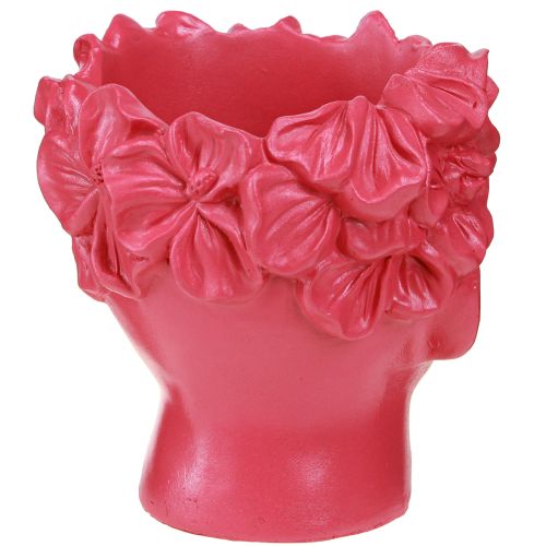 Artikel Pflanzkopf Polyresin Büste Übertopf Pink 13,5×13×14cm