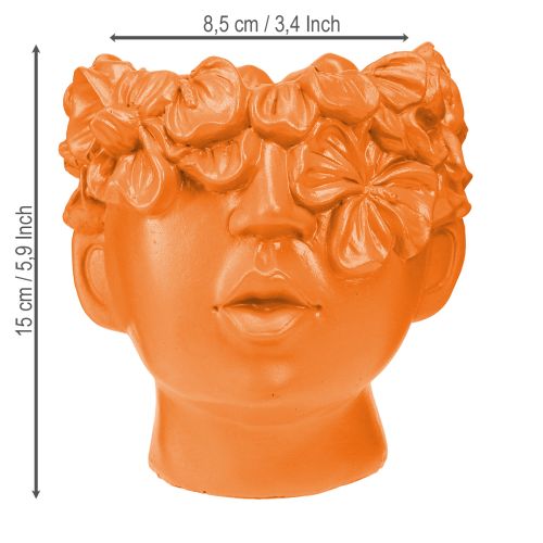 Artikel Pflanzkopf Übertopf Büste Pflanztopf Orange 13,5×13×14cm