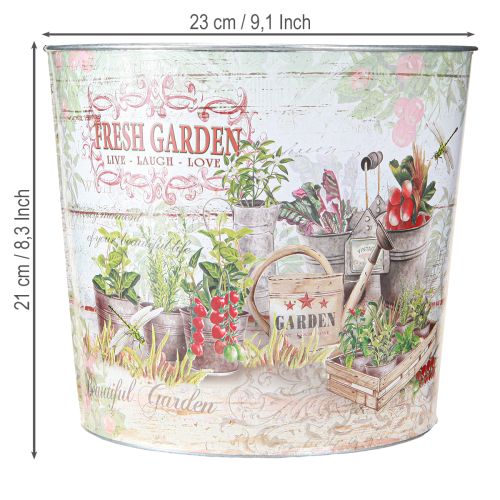 Artikel Pflanzkübel Blumenkübel Rund Metall Fresh Garden H21cm
