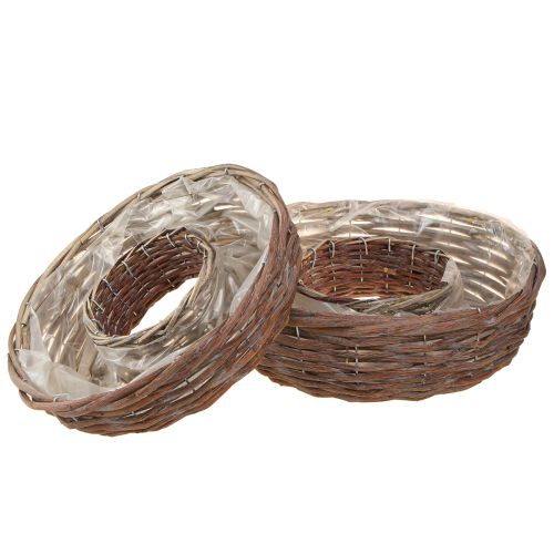 Artikel Pflanzring Pflanzschale Holz Natur Grau Ø30/35cm Set 2St