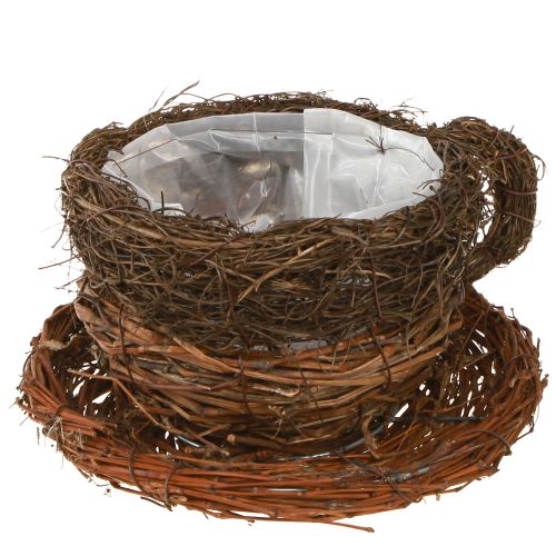 Artikel Pflanzschale Tasse Stroh Reben Natur Braun Ø20cm