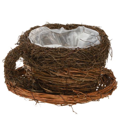 Artikel Pflanzschale Tasse Stroh Reben Natur Braun Ø20cm