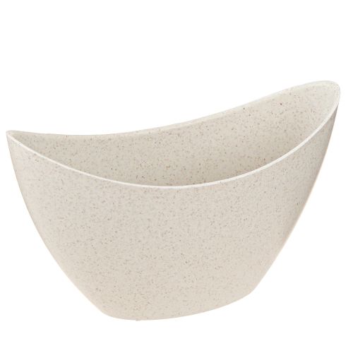 Floristik24 Pflanzschiffchen Dekoschale Kunststoff Beige 20×9cm H12cm 3St