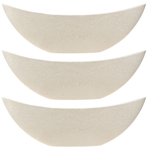 Artikel Pflanzschiffchen Pflanzschale Beige Meliert L38,5cm 3St