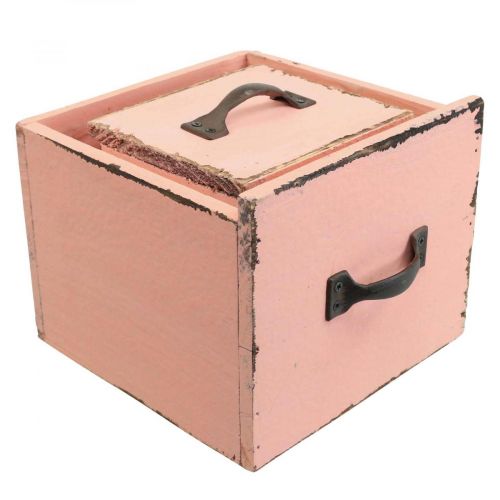 Floristik24 Pflanzschublade Pflanzkasten Holz Peach 12,5/16cm 2er-Set