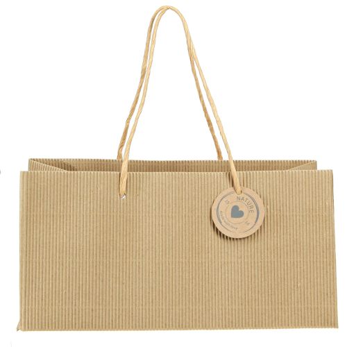 Artikel Pflanztaschen Papier Natur Gerippt 24x12x12cm 8 St