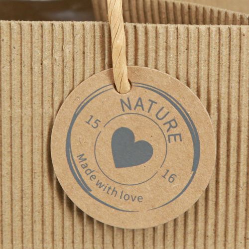 Artikel Pflanztaschen aus Papier Gerippt Natur 14x14x13,5cm 8 St