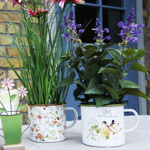 Artikel Pflanztasse Emaille Tasse zum Bepflanzen Spruch Ø11cm