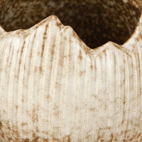 Artikel Pflanztopf Keramik Ei Zerbrochen Creme Braun Ø9,5cm 3 St