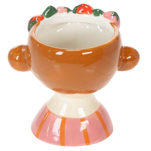 Artikel Gesicht Blumentopf Mädchen mit Erdbeeren schlafend Dekoration Wohnzimmer Frühling 13cm