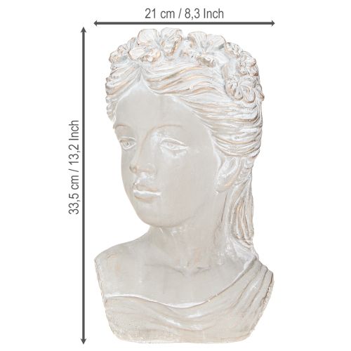Artikel Pflanztopf Skulptur Frau Steinguss Antike Optik 21×17,5×33,5cm
