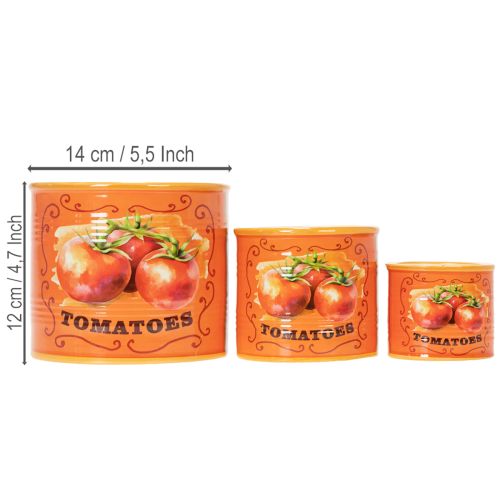 Artikel Tomaten Pflanztopf Set Keramik Dekorative Blumentöpfe für Küche und Retro Deko 14cm 3er-Set