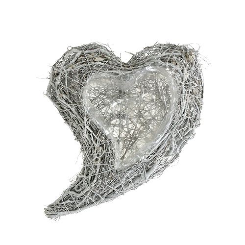 Artikel Pflanzherz Weiß Rebe L30cm B23cm 2 St