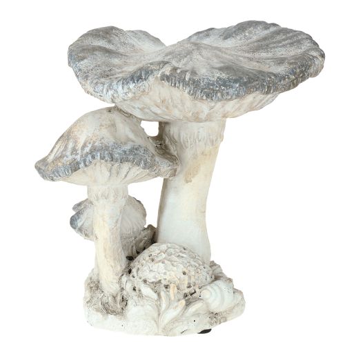 Artikel Pilz Deko Steinguss Grau Weiß gewaschen 21,5×18×22cm
