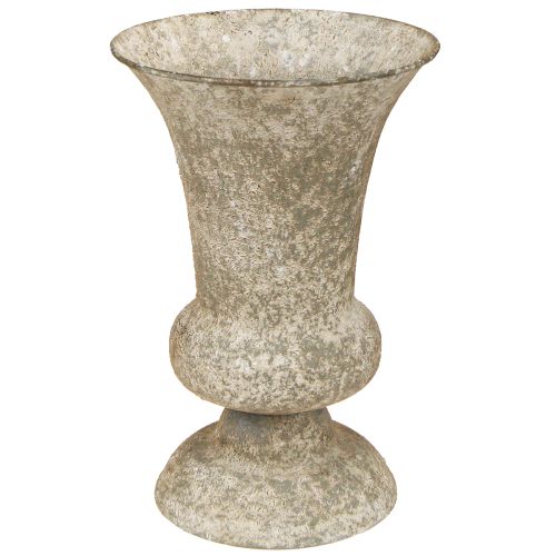 Floristik24 Pokalvase Metall Antik Deko Vase Fuß Ø16,5cm H24cm