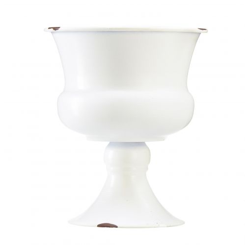 Artikel Pokalvase Deko Pokal Weiß Rost Ø13,5cm H15cm Shabby Chic