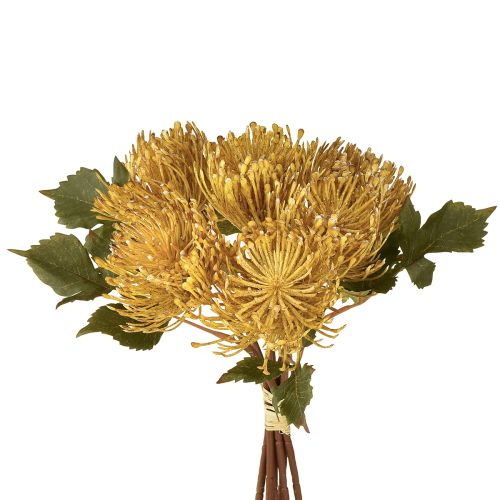 Floristik24 Protea künstlich Leucospermum Nadelkissen Gelb 30cm 6 St