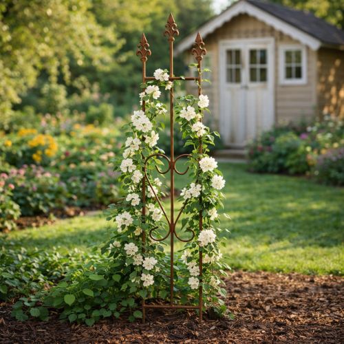 Artikel Garten Rankgitter Dekorative Herzform Pflanzenrankhilfe für Kletterpflanzen 98cm