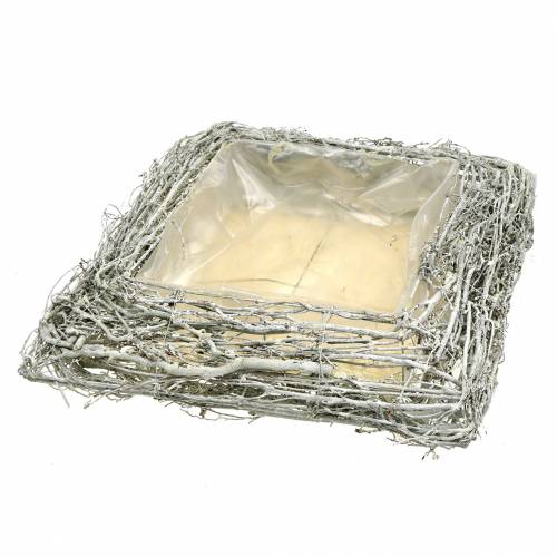 Artikel Pflanzkissen Zweige Weiß gewaschen 40cm x 40cm H10cm