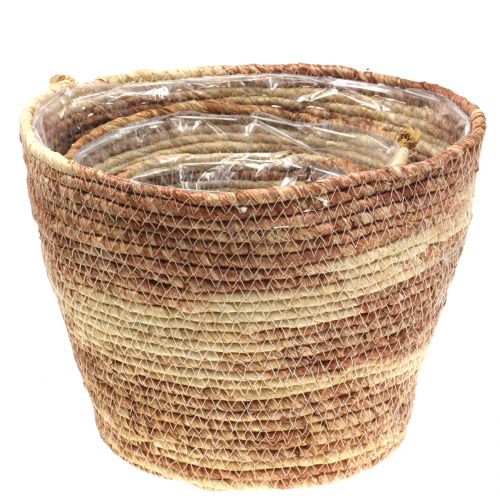 Artikel Pflanzkorb Rattan Natur/Braun Ø26/22/16cm 3St