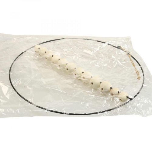 Artikel Dekoring Metall Holzperlen Schwarz Weiß Natur Ø30cm 4St