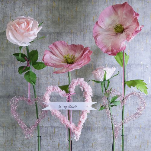 Kunstblume Rose Riesenblume für elegante und charmante Dekoration im Innenbereich 92cm | Floristik24.de