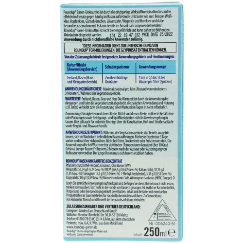 Artikel Roundup Rasen-Unkrautfrei Konzentrat Herbizid 250ml Ohne Glyphosat