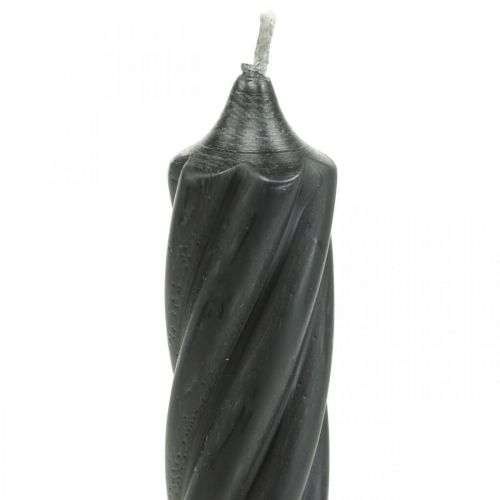 Artikel Rustic Kerzen Stabkerzen durchgefärbt Schwarz 250/28mm 4 St