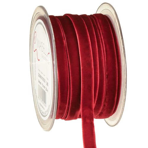 Samtband Dekobänder Velvet Band Bordeaux 10mm 20m