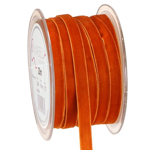 Samtband Dekoband Band Samt Dunkles Orange 10mm 20m
