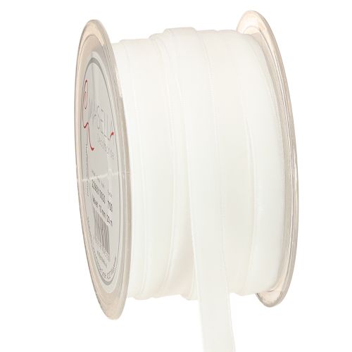 Samtband Weiß Dekoband Geschenkband Weiß 10mm 20m