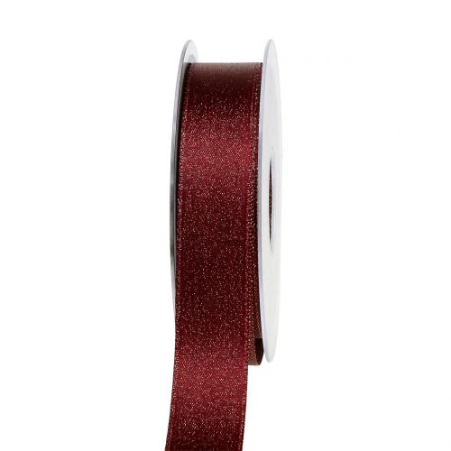 Artikel Satinband mit Glimmer Dunkelrot 25mm 20m
