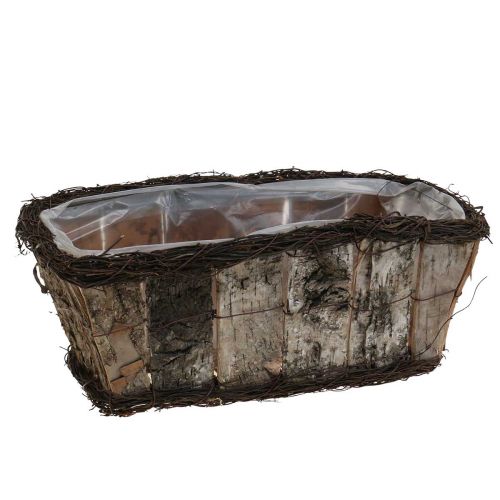 Floristik24 Pflanzschale Rechteckig Birkenrinde Reben 36x18x14cm
