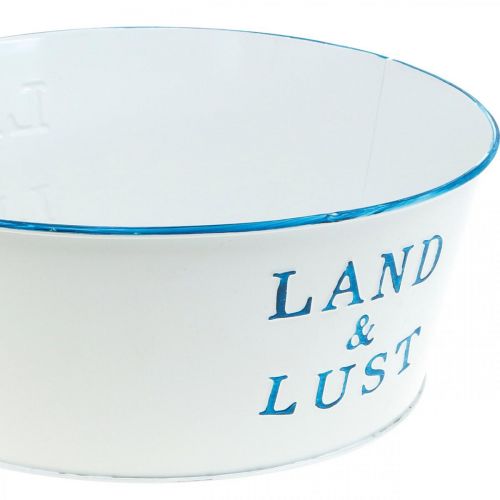 Artikel Blumenschale rund Pflanztopf Weiß Übertopf Metall 25×10cm