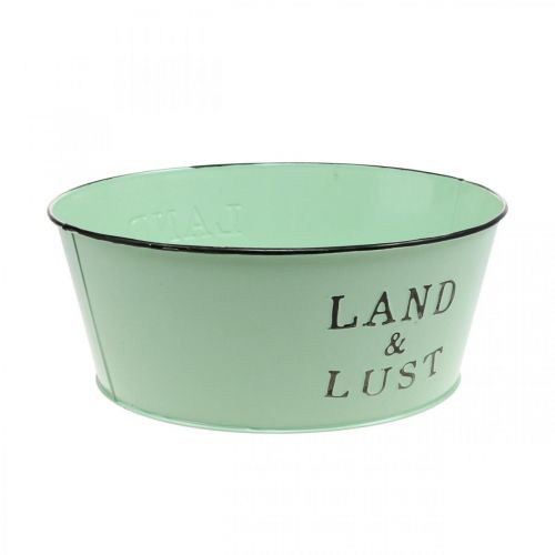 Floristik24 Blumenschale rund Pflanzkübel Mint Übertopf Metall 25×10cm