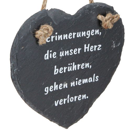Artikel Schieferherz Anhänger mit Trauerspruch 16x15cm 2St