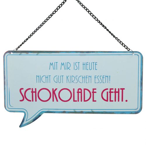 Floristik24 Schild zum Aufhängen „Kirschen und Schokolade“ 24cm x 13,5cm 3St