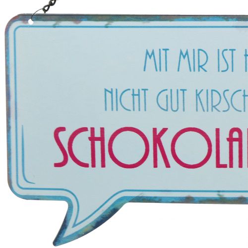 Artikel Schild zum Aufhängen „Kirschen und Schokolade“ 24cm x 13,5cm 3St