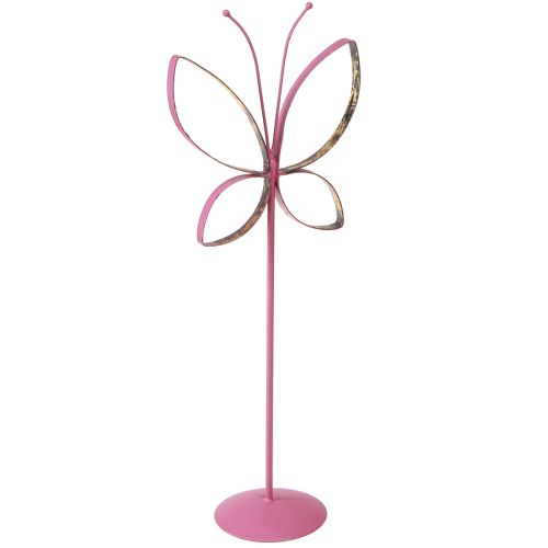 Artikel Schmetterling Metall Deko Frühling Fuchsia Gold H35cm 2 St