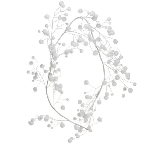 Floristik24 Schneeballgirlande Winterdeko Weiß Glitzer L125cm